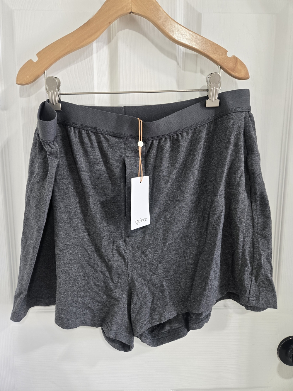 Quince Women's Charcoal Gray Lounge Shorts And Shirt Set XL NWT